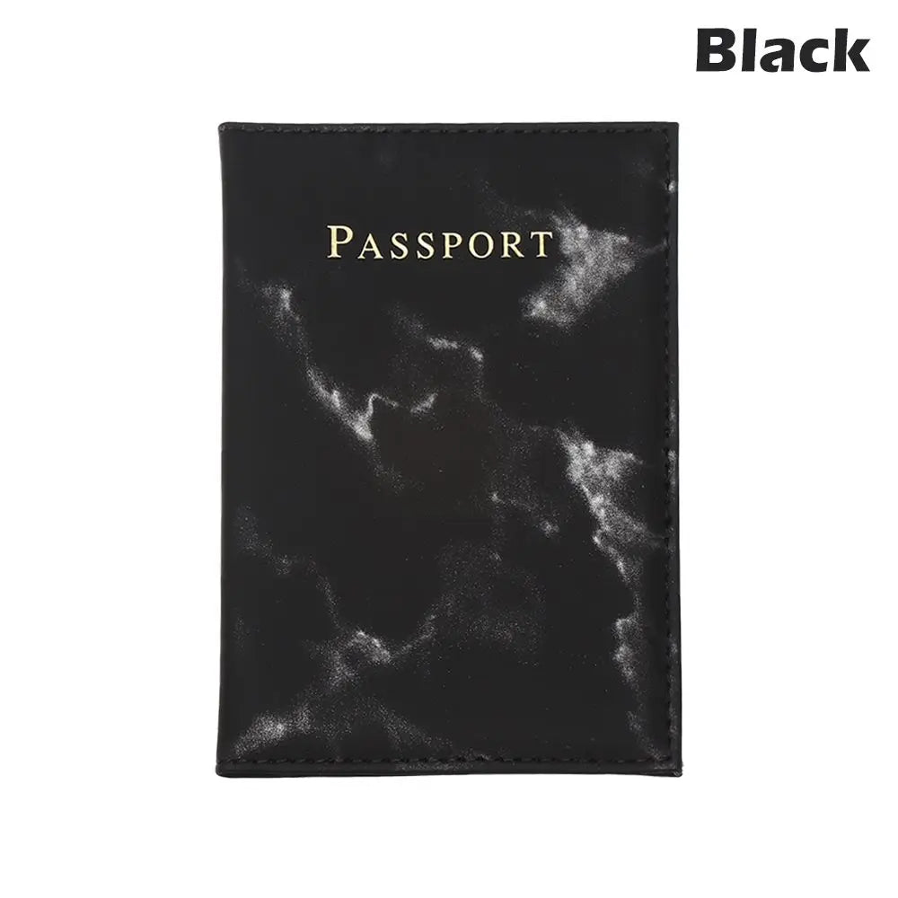 Marble Pattern Passport Cover PU Leather Travel Holder Covers