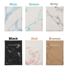 Marble Pattern Passport Cover PU Leather Travel Holder Covers