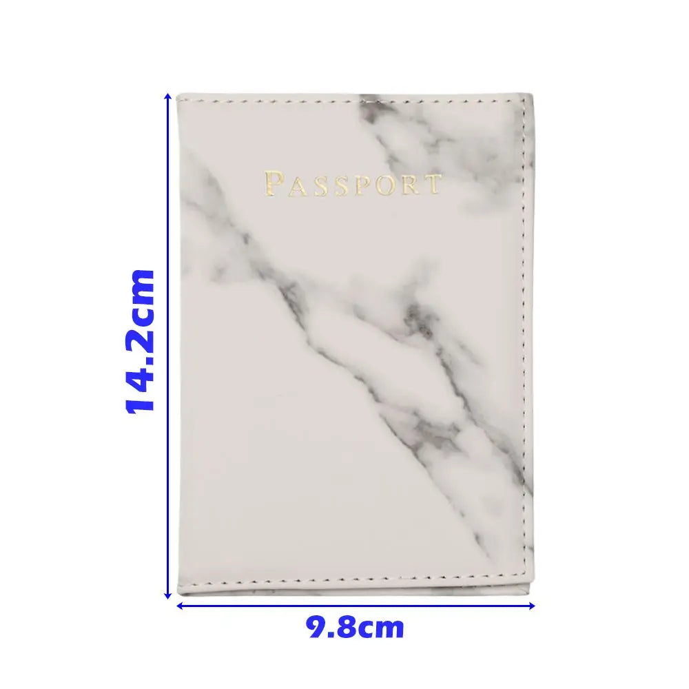 Marble Pattern Passport Cover PU Leather Travel Holder Covers