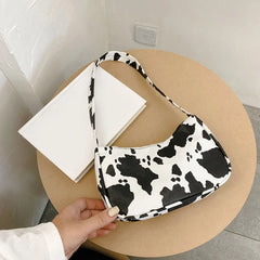 Milk Cow Print Women Messenger Bags Shoulder Mini Bags Travel Zipper Wallets