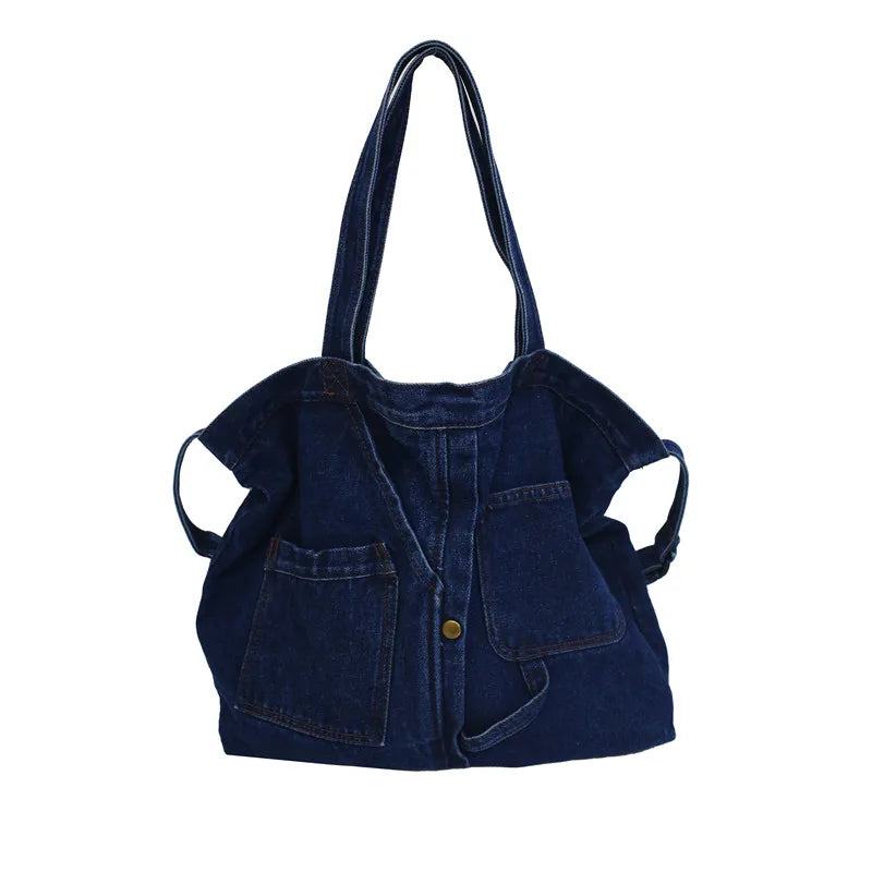 Denim Women Handbag High Portable Girl's Shoulder Bag Big Capacity