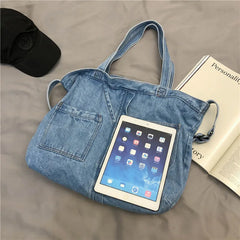 Denim Women Handbag High Portable Girl's Shoulder Bag Big Capacity
