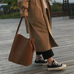 Large Capacity Women Bucket Bag Shoulder Handbag Tote for Daily Travel