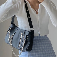 Nylon Small Shoulder Bag Women Chain Vintage Tote Pur