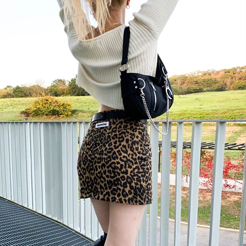 Nylon Small Shoulder Bag Women Chain Vintage Tote Pur