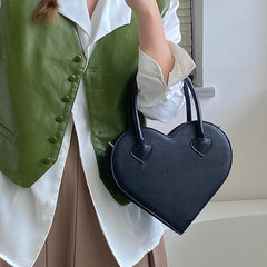 Vintage Love Heart Shoulder Bag Retro Small Tote Purse
