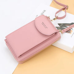 Women's Small Crossbody Shoulder Bag PU Leather Mini Handbag with Phone Pocket