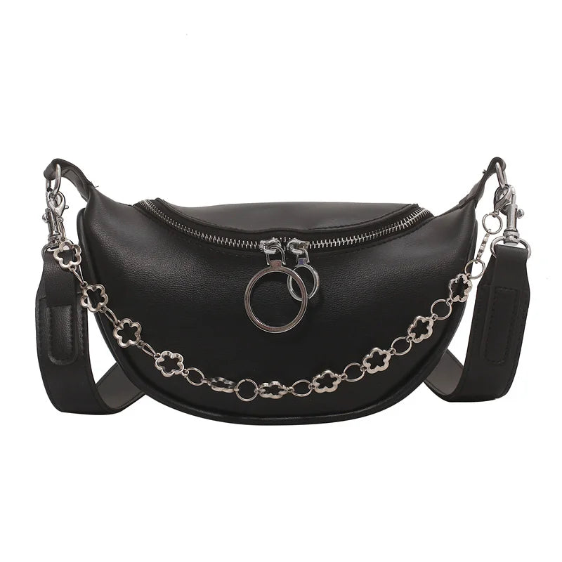 Women Leather Waist Bag Crossbody Phone Purse Ladies Chest Bag
