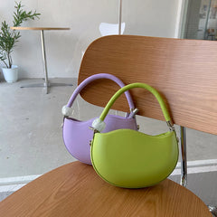 Small Shoulder Bag PU Leather Round Crossbody Bag