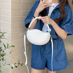 Small Shoulder Bag PU Leather Round Crossbody Bag