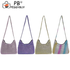 Rhinestone Crossbody Shoulder Bag for Evening Wedding Party