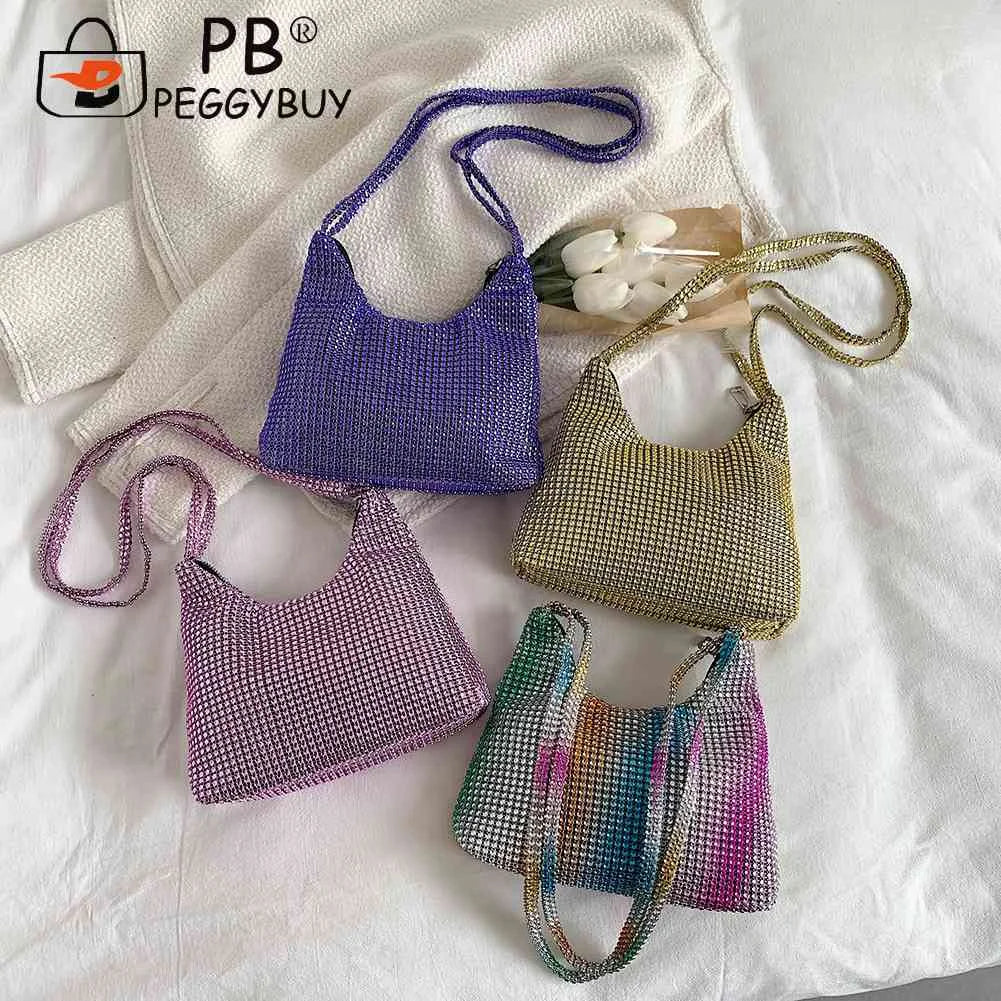Rhinestone Crossbody Shoulder Bag for Evening Wedding Party