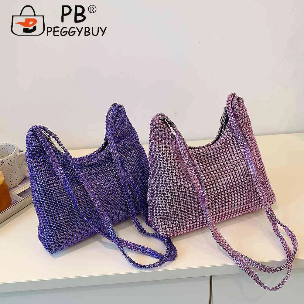 Rhinestone Crossbody Shoulder Bag for Evening Wedding Party