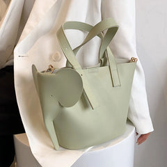 Elephant Tote Bag Women Handbag Soft Pu Leather Shoulder Crossbody Bags