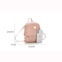 Embroidered Mini Backpack Women Bag Soft PU Leather School Backpack