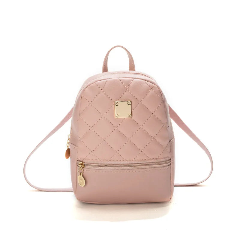Embroidered Mini Backpack Women Bag Soft PU Leather School Backpack