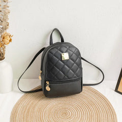 Embroidered Mini Backpack Women Bag Soft PU Leather School Backpack