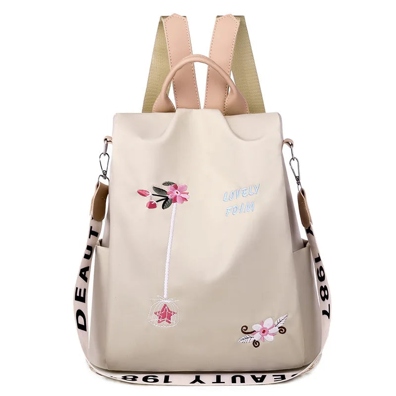 Ethnic Style 3D Embroidery Backpack Women's Oxford Cloth Backpack