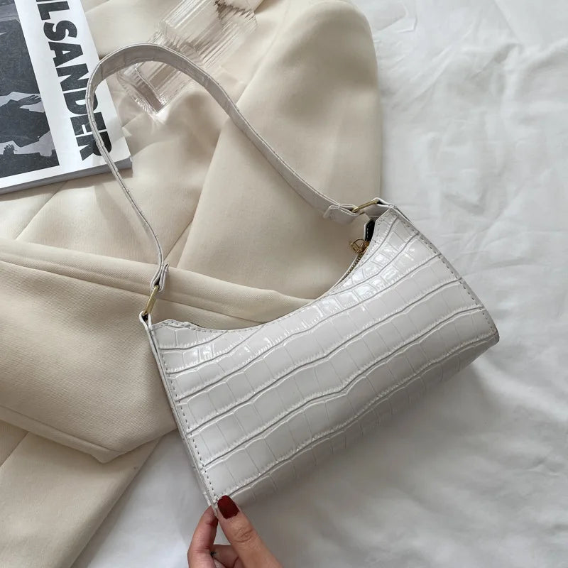 Retro Casual Women Totes Shoulder Bag Female Leather Solid Chain Handbag