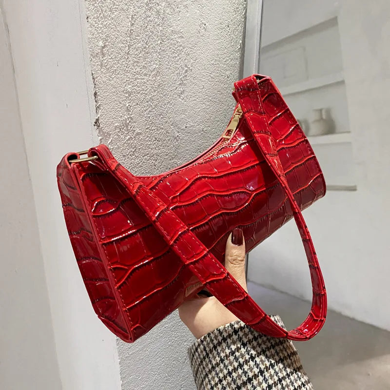 Retro Casual Women Totes Shoulder Bags Solid Leather Chain Handbag
