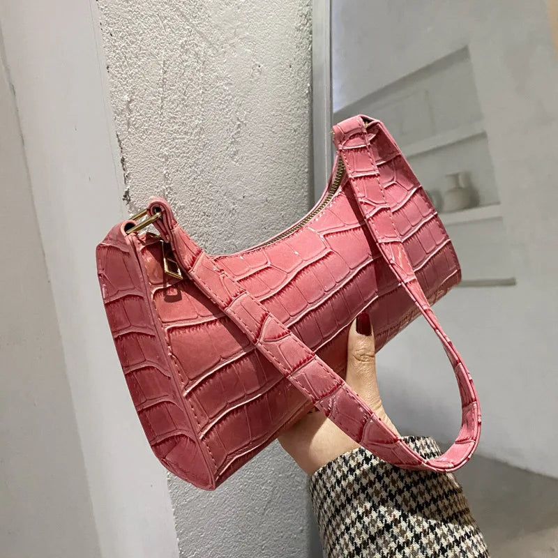 Retro Casual Women Totes Shoulder Bags Solid Leather Chain Handbag