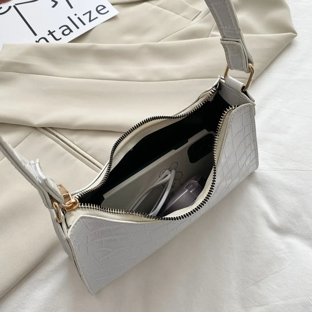 Leather Chain Shoulder Bag Retro Casual Totes Handbag for Women