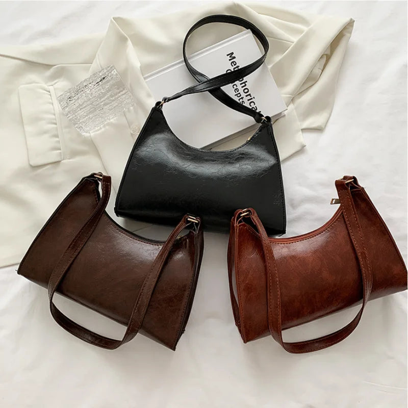 Retro Women Totes Leather Chain Handbags