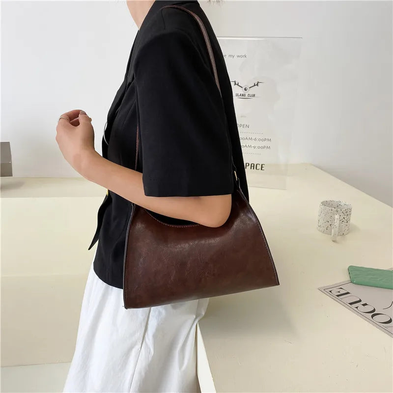 Retro Women Totes Leather Chain Handbags