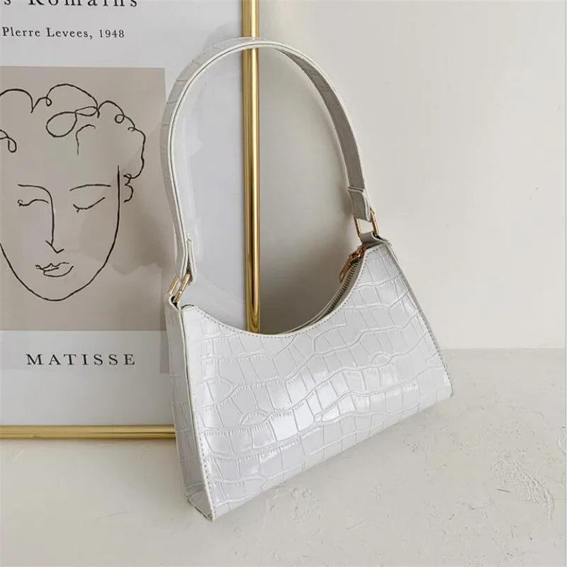 Retro Casual Women Totes Shopping Bag Female Leather Solid Chain Handbag