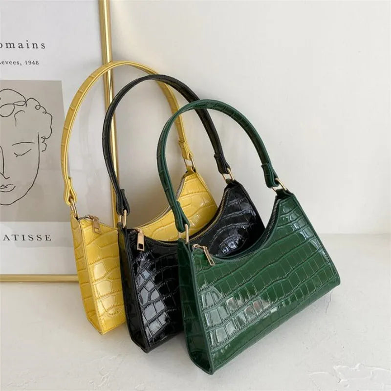 Retro Casual Women Totes Shopping Bag Female Leather Solid Chain Handbag