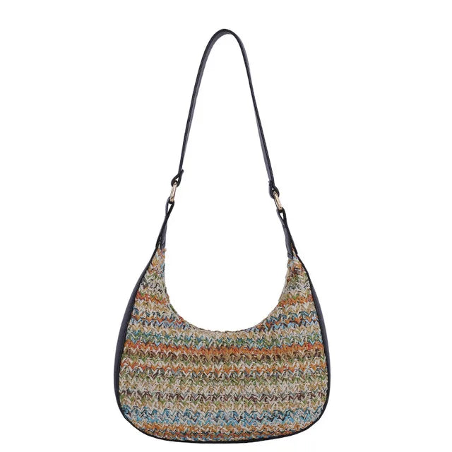 Straw Woven Bag Casual Women's Shoulder Bag Solid Handbags