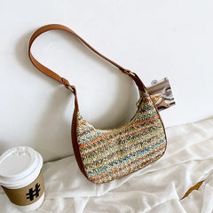 Straw Woven Bag Casual Women's Shoulder Bag Solid Handbags