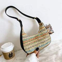 Straw Woven Bag Casual Women's Shoulder Bag Solid Handbags