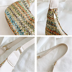 Straw Woven Bag Casual Women's Shoulder Bag Solid Handbags