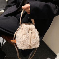 Faux Fur Women's Winter Handbag Plush Top-handle Crossbody Bag