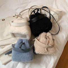 Faux Fur Women's Winter Handbag Plush Top-handle Crossbody Bag