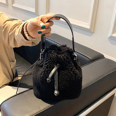 Faux Fur Women's Winter Handbag Plush Top-handle Crossbody Bag