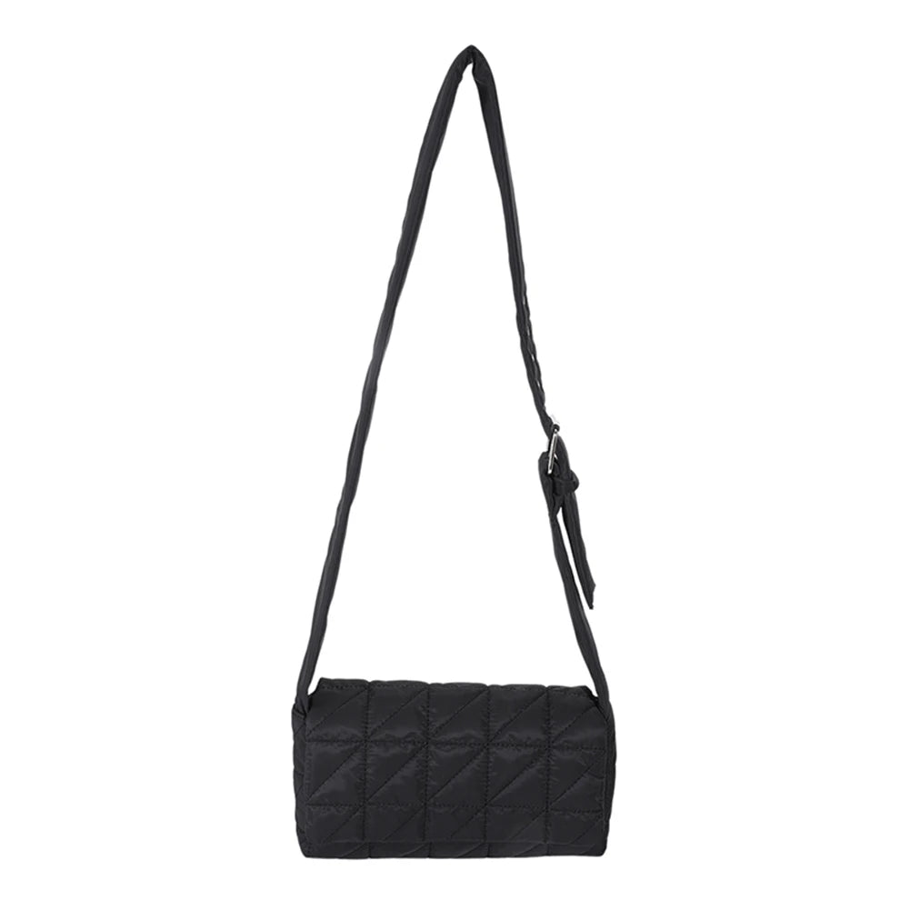 Quilted Crossbody Bag for Women with Belt Buckle