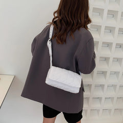 Quilted Crossbody Bag for Women with Belt Buckle