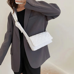 Quilted Crossbody Bag with Belt Buckle