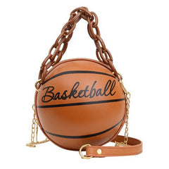 Pink Leather Basketball Bag Crossbody Chain Hand Bags