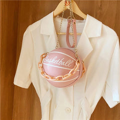 Leather Pink Basketball Bag Purses For Women
