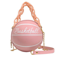 Leather Pink Basketball Bag Purses For Women