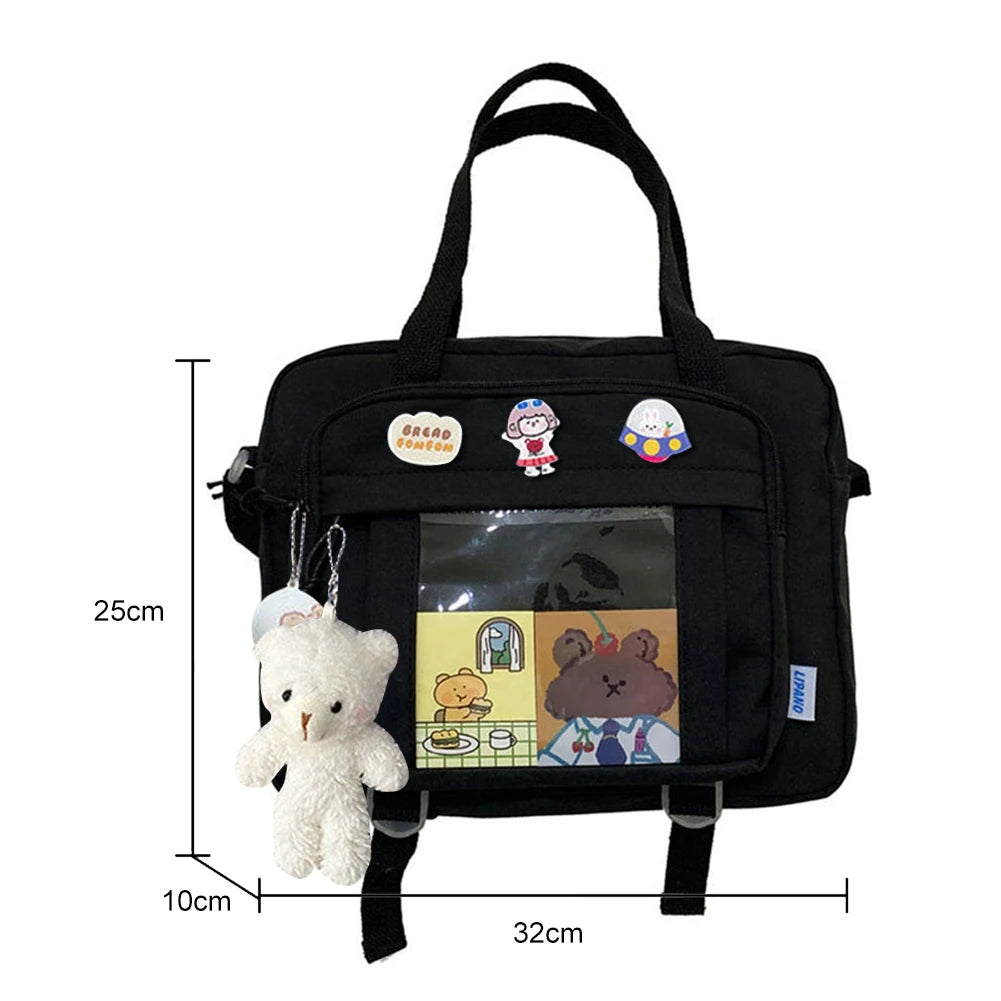 Japanese Satchel Pendant Badges Ita Bag for High School Girl