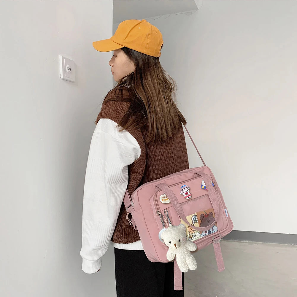 Japanese Satchel Pendant Badges Ita Bag for High School Girl