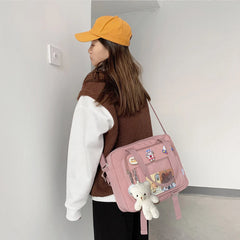Japanese Satchel Pendant Badges Ita Bag for High School Girl