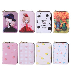 Vintage Cartoon Patterns Women Wallet Phone Pocket Purse