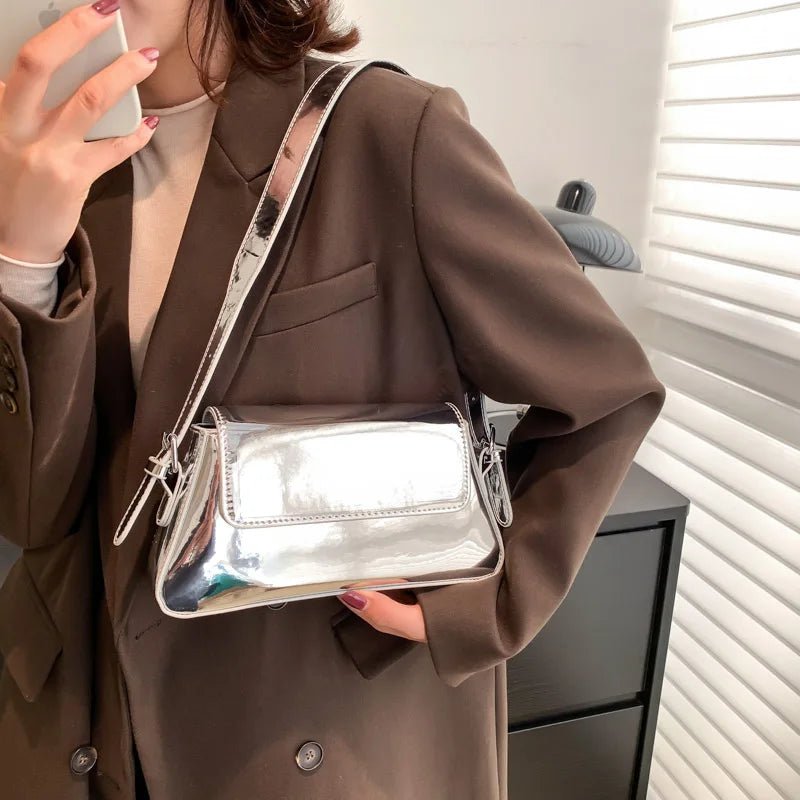 Bright Leather Crossbody Bag for Women