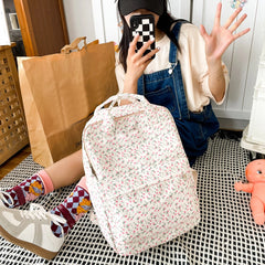 Floral Backpack Large Capacity Student Girls School Bag