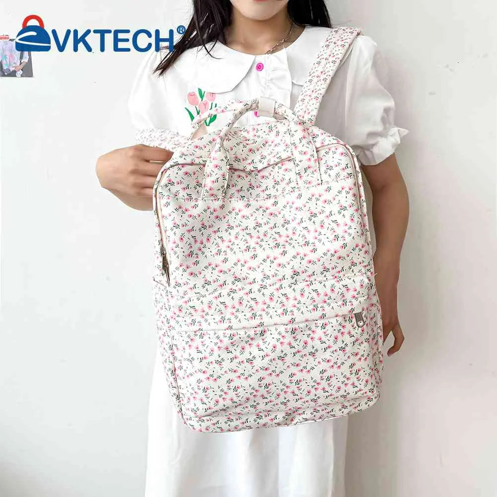 Floral Backpack Women Flower Prints Travel School Bag Rucksack